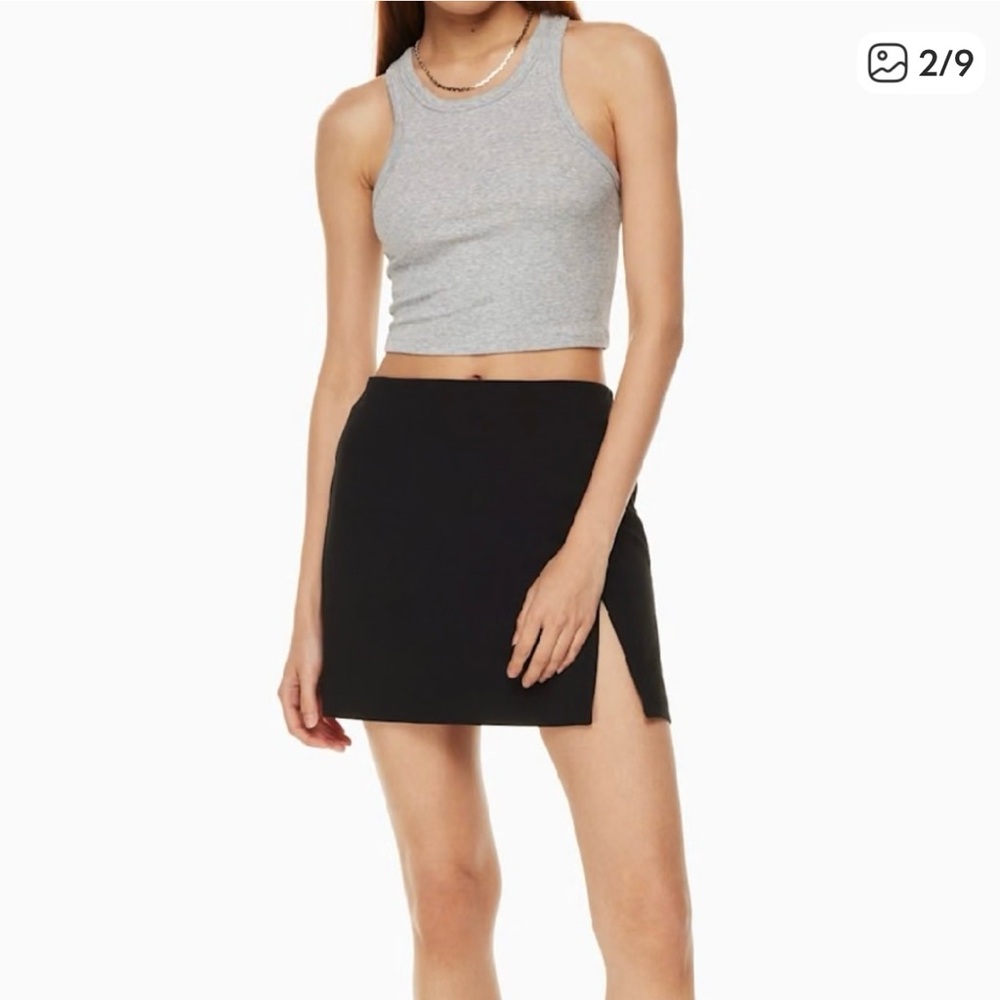 Sunday Best Black Mini Skirt with Subtle Front Seam